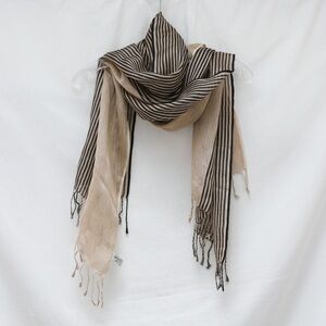 Accessory Street striped beige scarf fringe classic pashmina long autumn silk